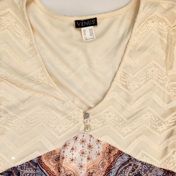 Whimsical Fairy Lace Dress Cream Boho Prairie Cottagecore Pretty Cute Large - Picture 6 of 16